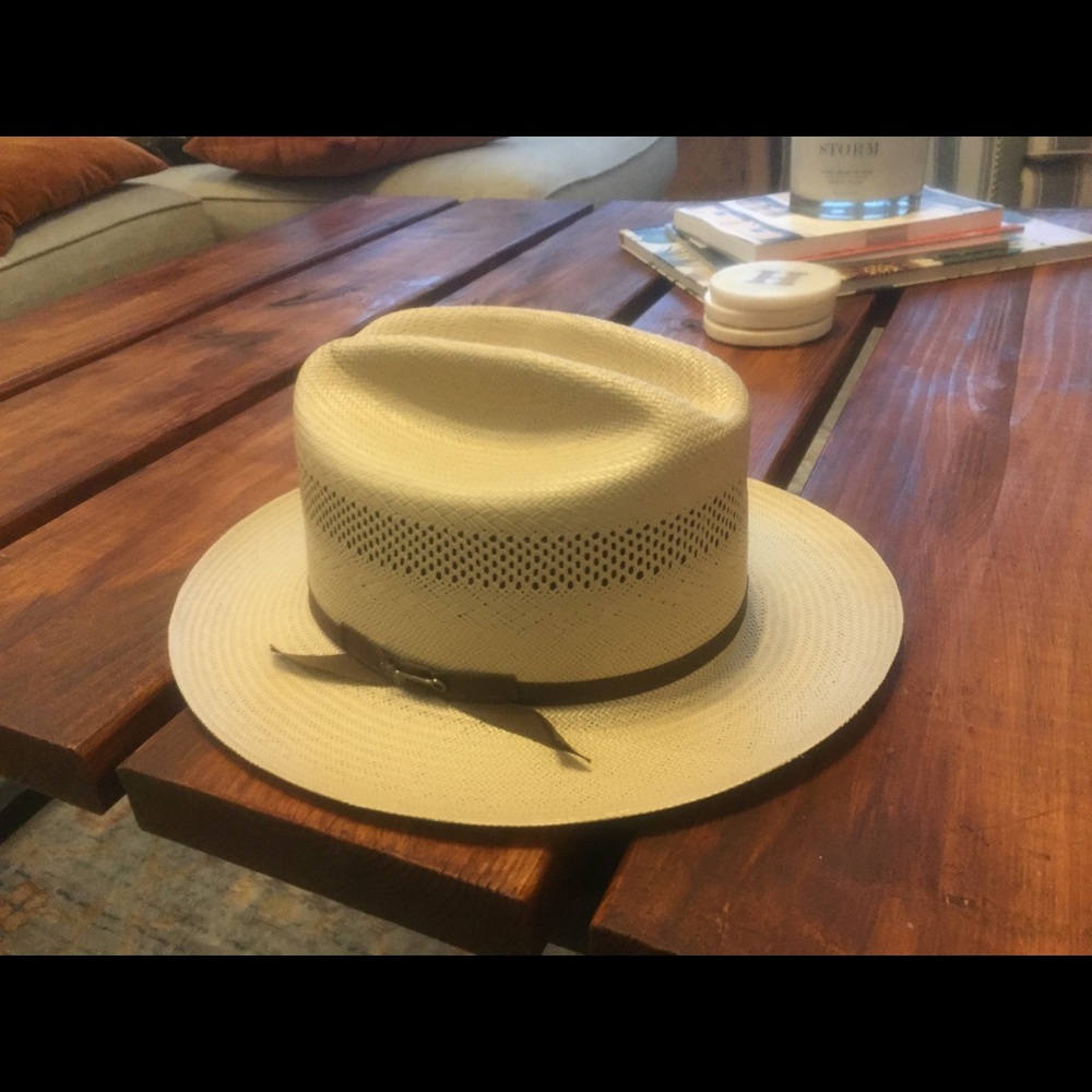 Open road Stetson straw cowboy hat 7 1/2 7.5